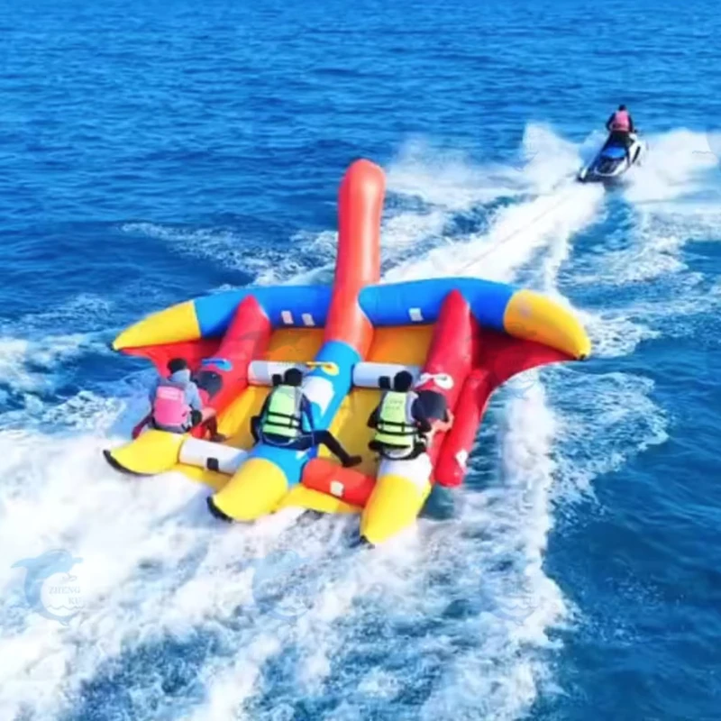 Tubo Inflável de Esqui Aquático Towable, Peixe Voador Inflável para Desportos Aquáticos de Verão