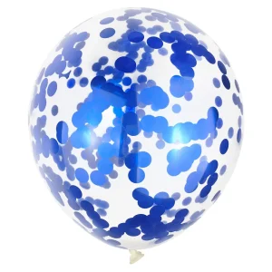 Suministros de fiesta de fábrica, precio de globos de confeti de látex de color azul de 12 pulgadas