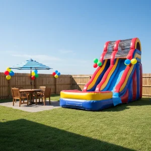 Factory Price Backyard Slide Palm Tree Inflatable Water Slide with Pool Suitable for Adults Kids