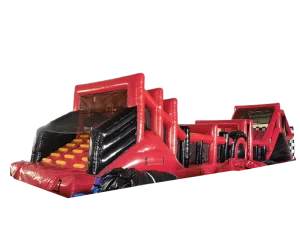 Factory Price Commercial Giant Inflatables Car Race Red 82′ Obstacle Course for Outdoor and Indoor Event Rentals
