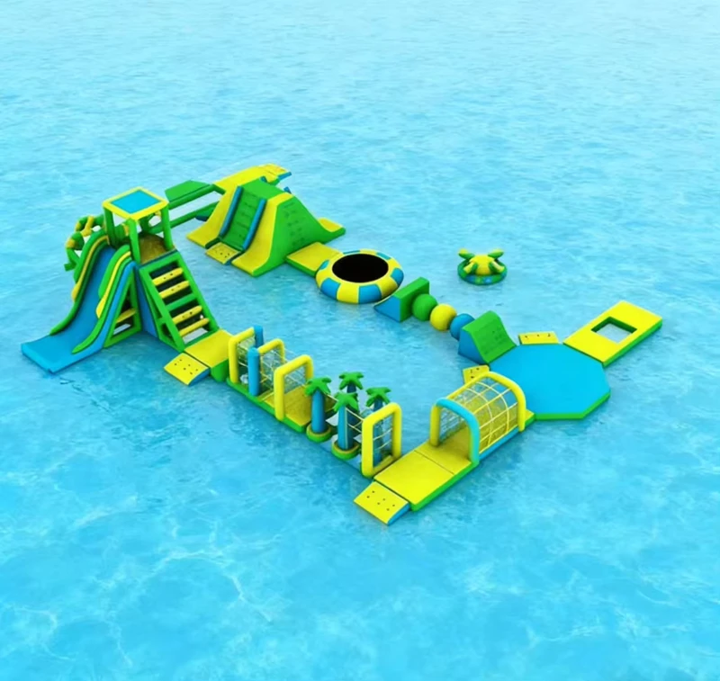 Preço de Fábrica Ilha Flutuante Inflável Comercial Personalizada Parque Aquático com Escorregas e Obstáculos