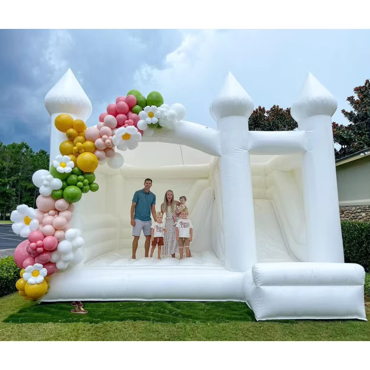 Factory Price Custom White Inflatable Bounce Castle Party High Quality Pink Wedding Bouncer House and Slide Combo for Sale