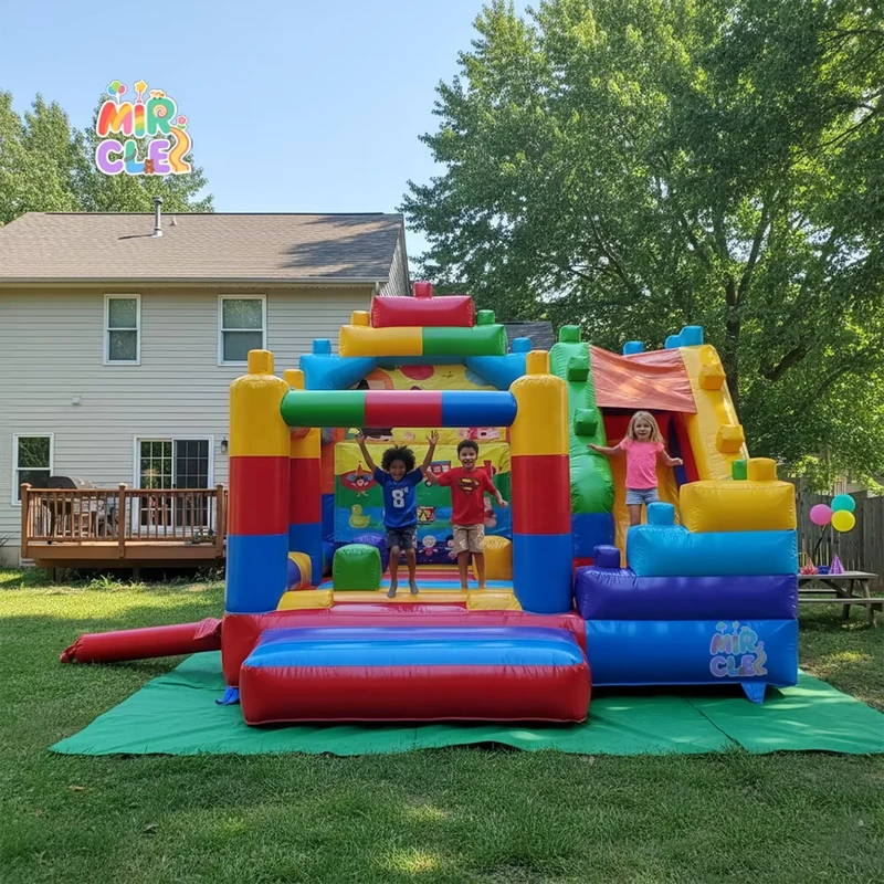 Factory Price Inflatable Castle Commercial PVC Indoor Outdoor Bounce House Bouncy Castle Building Blocks Theme Hupfburg