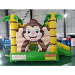 Factory Price Jungle Monkey Bounce House Inflatable Bouncy Castle with Slide Commercial Jumping Castle for Kids