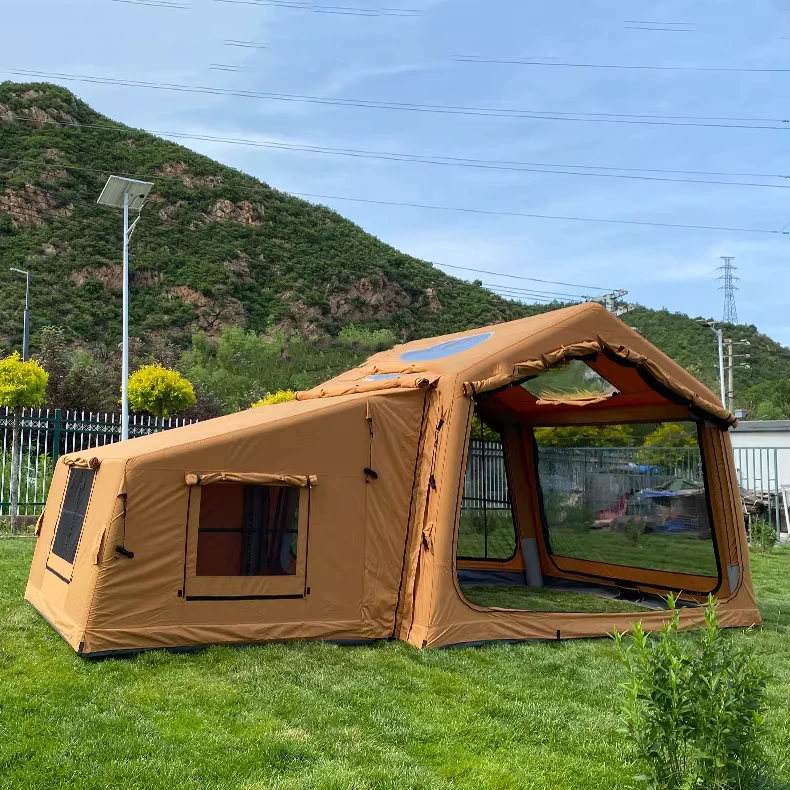 Fabrikpreis großes luxuriöses automatisches aufblasbares Zelt, wasserdicht, Baumwollstoff, tragbar, Outdoor-Camping, dick, regenfest