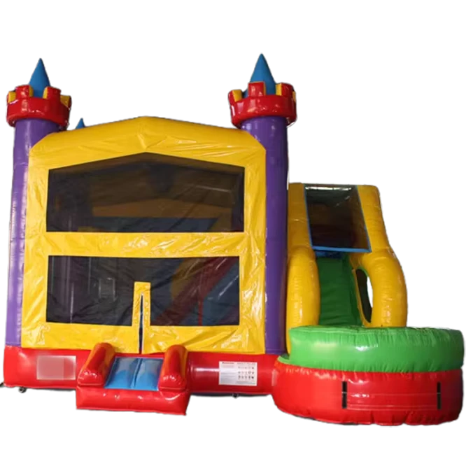 फैक्टरी मूल्य संगमरमर 15 फीट बाउंस हाउस व्यावसायिक inflatable बाउंसी कूदने का किला कॉम्बो स्लाइड और हटाने योग्य बैनर के साथ