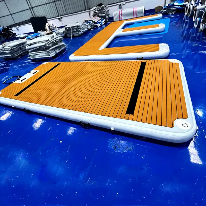 Harga Pabrik Perahu Platform Air Olahraga Jet Ski Dermaga Yacht Inflatable Platform Memancing Perahu Pulau Pesta Inflatable