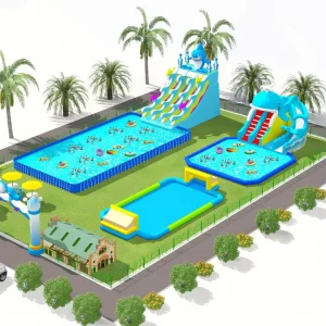 Prix des équipements de parc aquatique gonflable de toboggan produit en usine