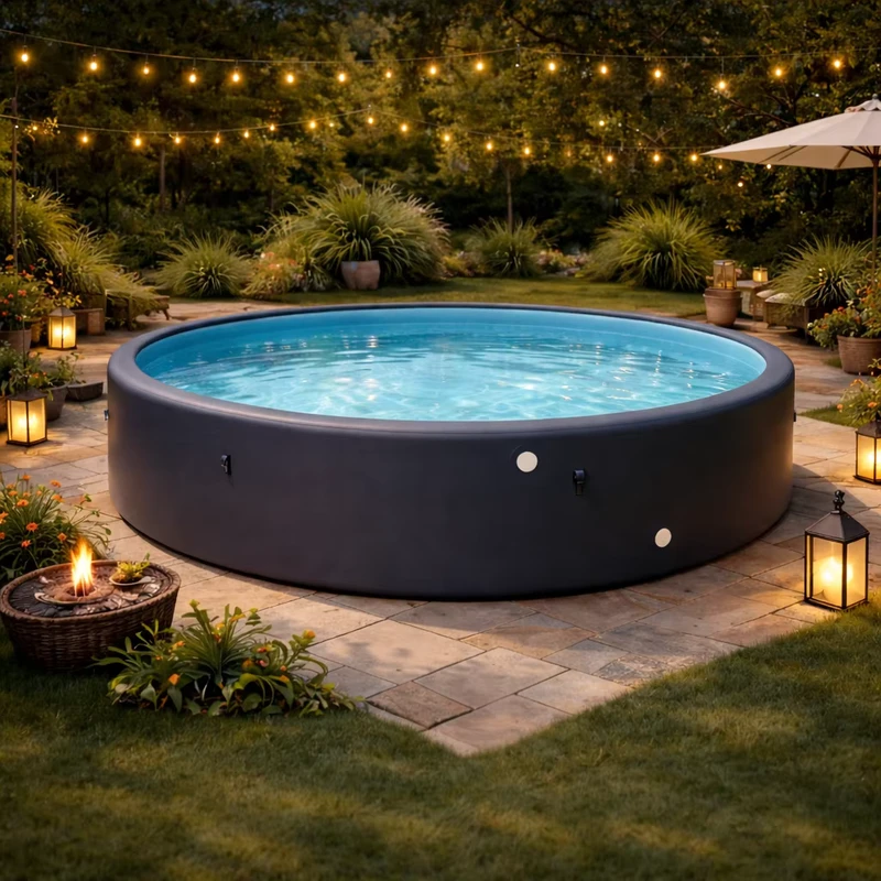 Vente d'usine, piscine gonflable portable en drop stitch avec couverture pour activité aquatique en extérieur