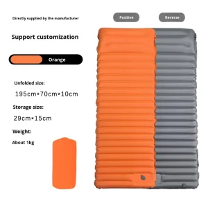 Factory Stock Outdoor Camping Foot Operated Automatic Portable Lightweight Foldable TPU Inflatable Bed Mat Built in Pump