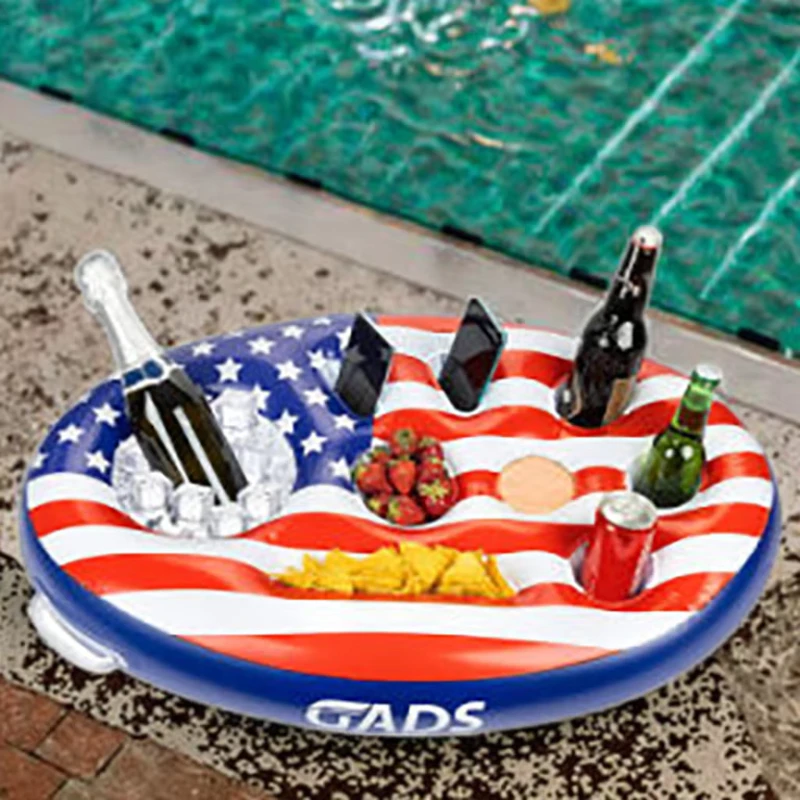 Fabriklieferung patriotische schwimmende Party-Zubehör Aufblasbare PVC Poolbar maßgeschneiderte Farbe 100-500kg