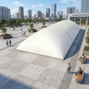 Watertight op maat gemaakte opblaasbare membraan sporthal voor voetbal, basketbal, tennisbaan, stadion luchtkoepeltent