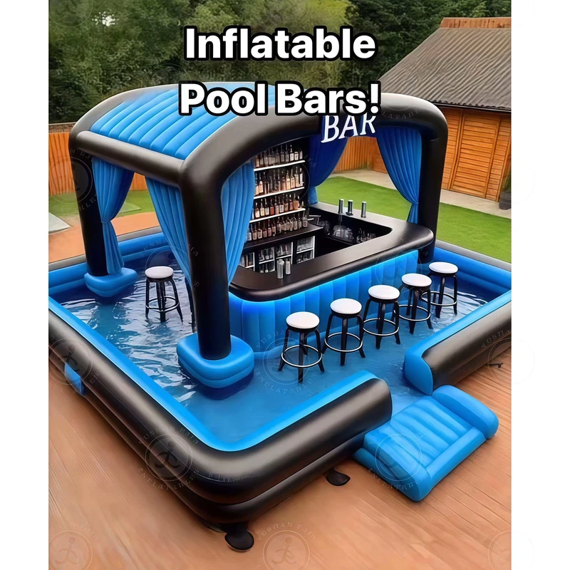 Factory Whole Sale Inflatable Bar for Backyard Ultimate Water Amusement Party Pool Bar Inflatable Pool Bar for Adults