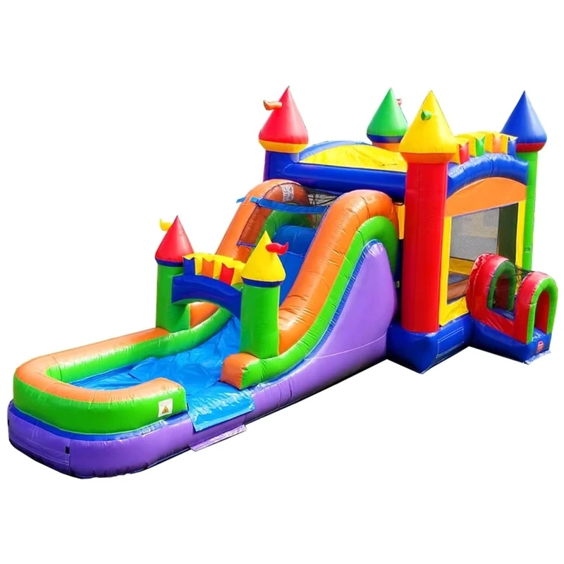 Factory Wholesalers Wet Dry Commercial Grade PVC Inflatable Trampoline Slide Combination Moonwalk Jumping Castle 3-Year Warranty