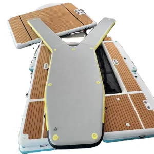 Plataforma de muelle inflable en forma de Y para botes, plataforma de muelle para motoras, yate, isla