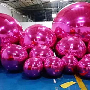 Factory in Stock Inflatable Mirror Ball 1m~2 Meters Hanging Inflatable Gold Silver Airtight Mirror Balloon for Decoration