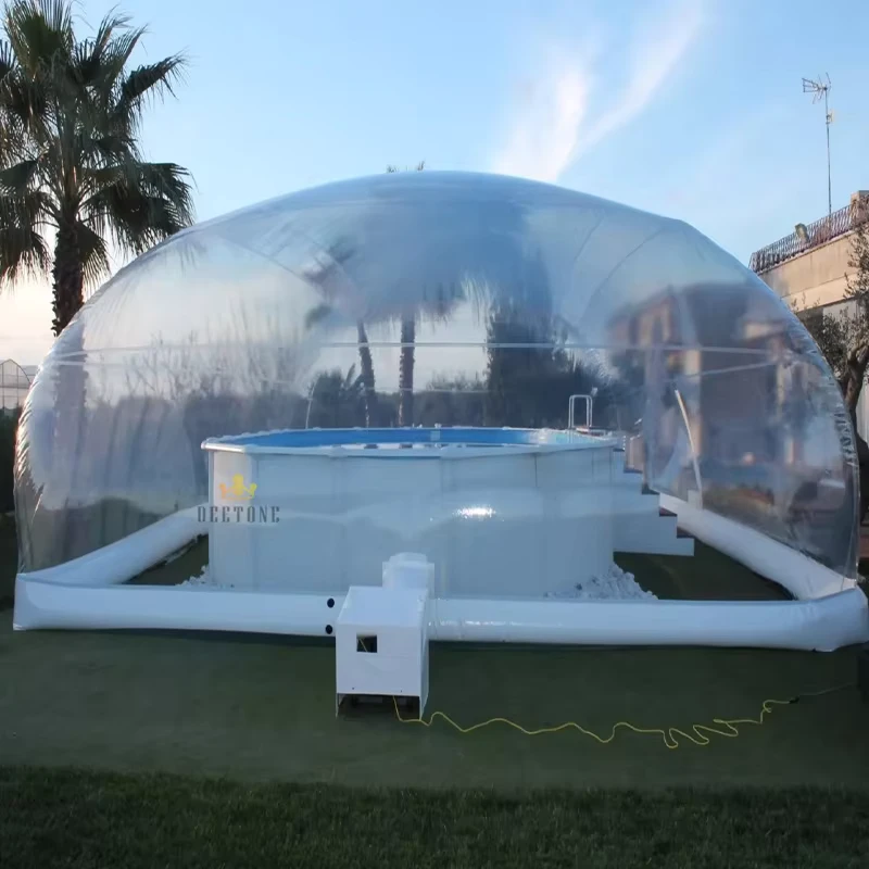 Tenda Cobertura Inflável Transparente para Piscina Grande Inflável para Jardins de Família