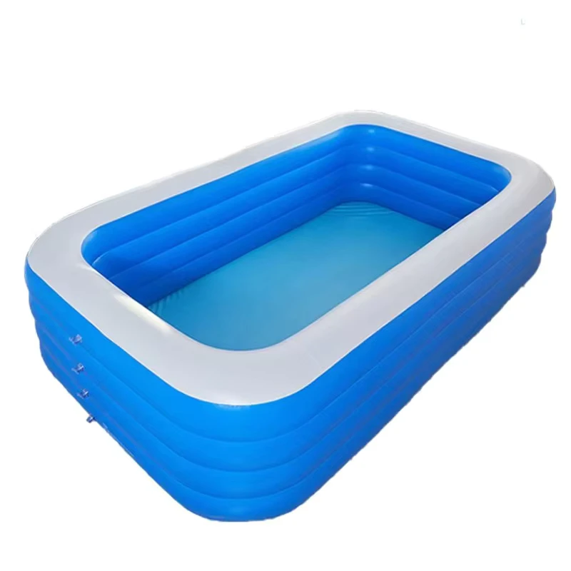 Family Use Outdoor Above Ground Garden Pool Multiple Size Rectangle PVC Inflatable Swimming Pool