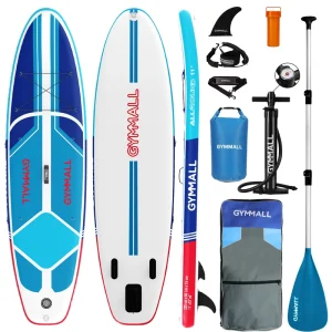 Family friendly Inflatable Stand Up Paddle Board 11ft Wide Stable SUP Safe for Kids Adults with Adjustable Paddle