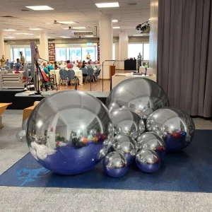 Fast Shipping Inflatable Metallic Ball Party Christmas Decoration Mirror Ball Metallic Big Shiny Giant Inflatable Balloons