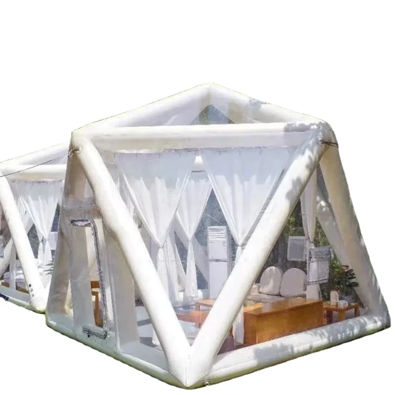 Tente gonflable commerciale portable en PVC pour camping, tente à bulles pour observation des étoiles