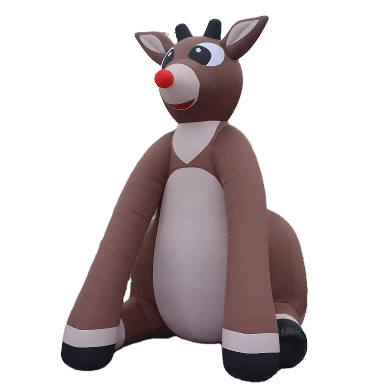 Envio rápido de ar para a porta, Rena Inflável Gigante de Natal de 11m (36 pés) com Luz para Decoração de Natal ao Ar Livre