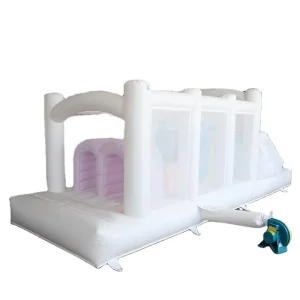 Fast air Ship to Door Commercial Inflatable Obstacle Course Wedding Party White Bouncy House Jumper Slide Combos