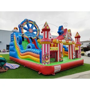 Ferris Wheel Carnival Themed Inflatable Bounce Slide Commercial Playground Castle for Kids Parties