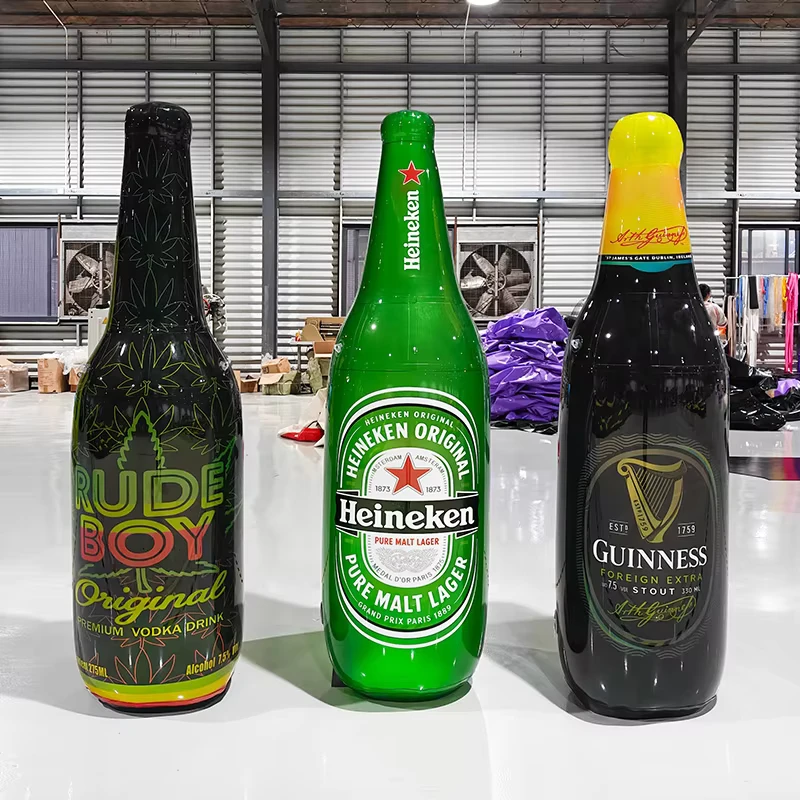 Festival Event Decoration Outdoor Display Inflatable Wine Bottle Customized Design Waterproof PVC Inflatable Beer Bottles