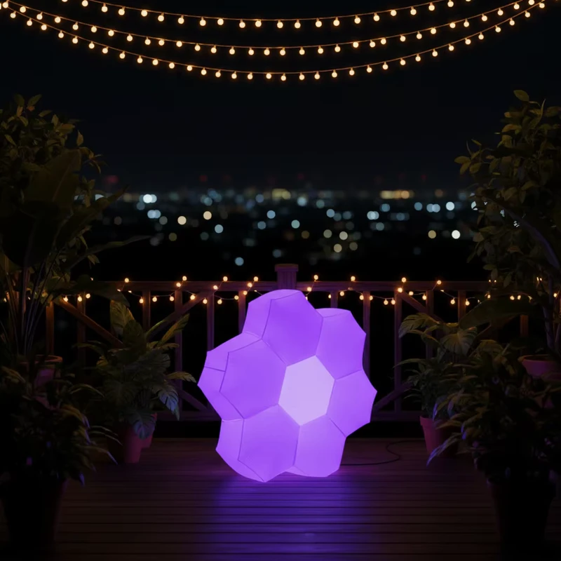 Flores Infláveis para Festivais, Props de Iluminação, Flores Coloridas Brancas Infláveis para Decoração
