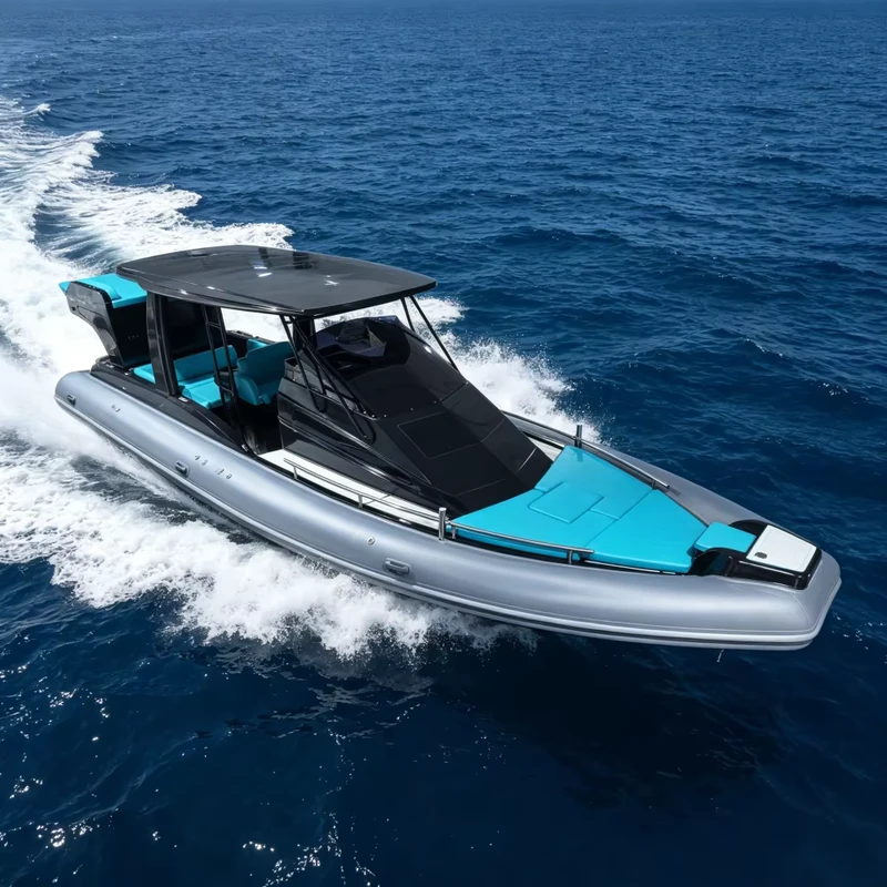 Barco RIB de Fibra de Vidro 960 32FT Inflável com Casco Rígido para Pesca em Família e Lazer