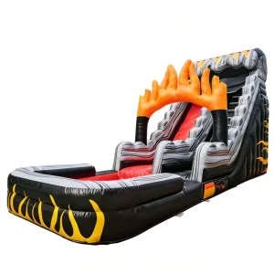 Fire Brimstone Themed Inflatable Water Slide Splash Pool Kids Fiery Adventure Play Equipment Commercial Grade Outdoor PVC