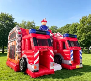 Fireman Bounce House with slide Jumping Castle Feuerwache Castle Bounce House Inflatable Slides Combo