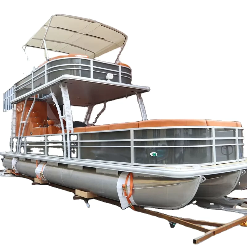Fisch- und Kreuzfahrt-Pontonboote, Doppeldeck-Luxus-Freizeit-Aluminium-Pontonboote