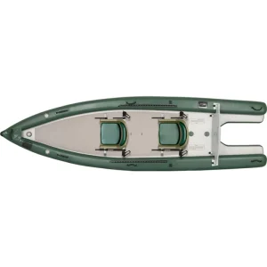 FishSkiff Inflatable Rib Boat Sport Yacht 2 Person Swivel Seat Pedal Drive Stable