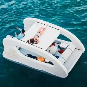 Fishing Inflatable Boat Yacht House Boat Craft Electric Solar Powered Boat Party House Inflatable Catamaran Barca Gonfiabile