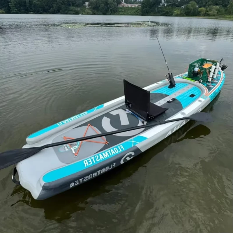 SUP da pesca Sup Double Drop, tavola da pesca con capacità di carico di 600LB, gommone gonfiabile per surf e giochi acquatici