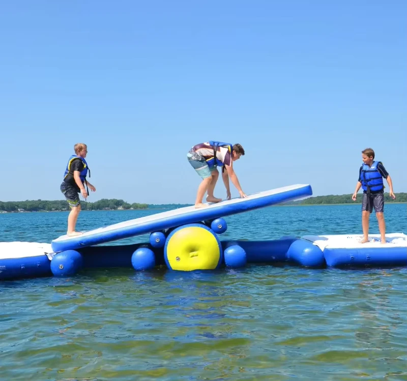 Floating Aqua Park Obstacle Mat Inflatable Water Runway Course for Team Building