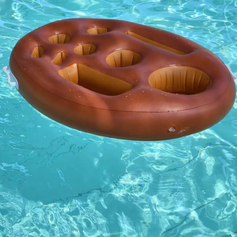 Floating Bar Swimming Pool 6P PVC Inflatable Pool Bar Floating Drink Cup Holder