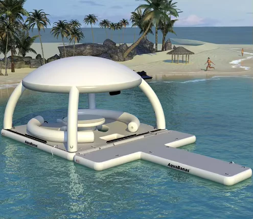 Floating Inflatable Water Bar UV Protection Customized Color 3-Year Warranty for Outdoor Events