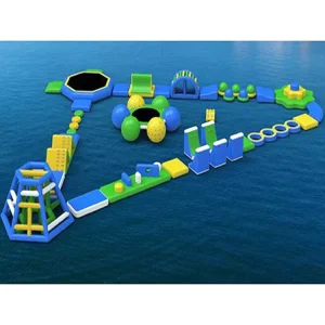 Parque Acuático Inflable Flotante, Curso de Obstáculos, Tobogán de Agua con PVC de Alta Resistencia para Uso en Playa y Lago, Tamaño Personalizable