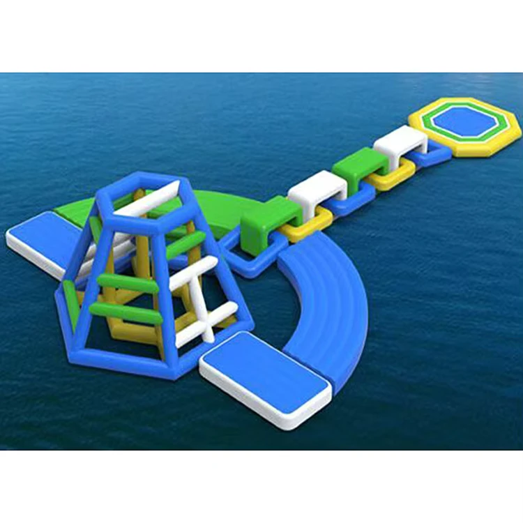 Aufblasbarer Wasserpark Wasser-Spielzentrum mit Rutsche und Streifen-Hindernis