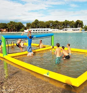 Floating Inflatable Water Slide 12x6x2M Over 500kg Capacity Outdoor Water Entertainment