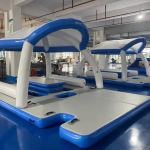 Thiết bị trò chơi nước lớn bơm hơi, lều thuyền, mái che, nền tảng thư giãn cho du thuyền