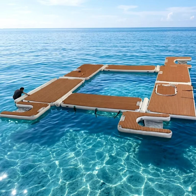 Pulau Santai Mengapung untuk Marina Yacht Kolam Renang Inflatable