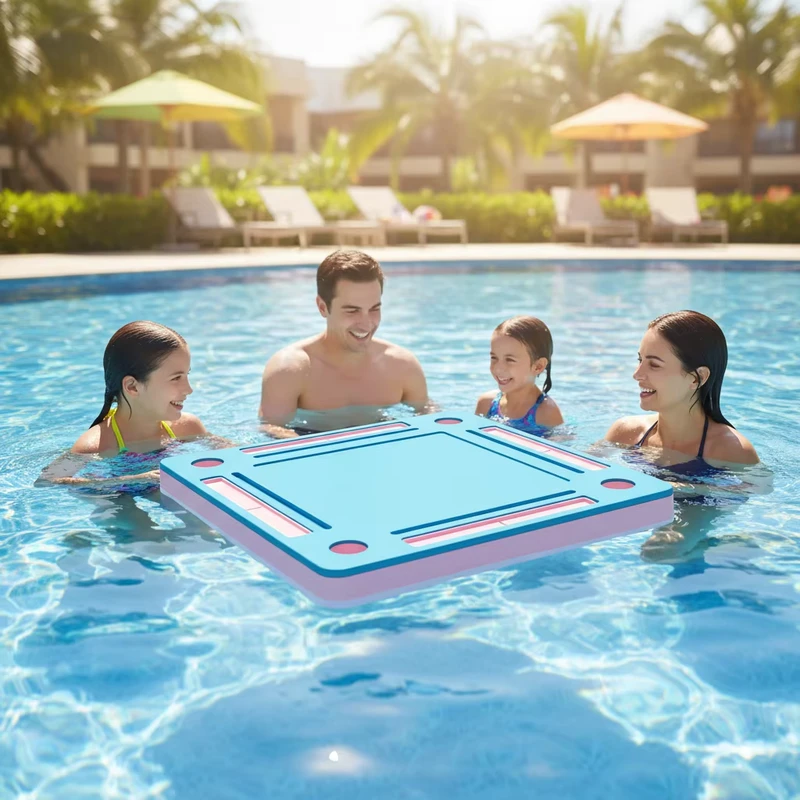 Meja Mahjong Mengapung untuk Kolam Renang, Nampan EVA Foam Mengapung, Waterproof, Portable Floating Pad untuk Permainan Poker di Danau