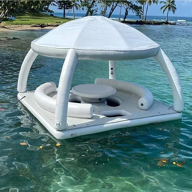 Barra Móvil Flotante en el Mar Plataforma de Bar Inflable