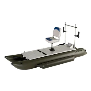 Barco pontón flotante, casa flotante, catamarán portátil, balsa de pesca, barco inflable para pesca