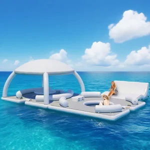 Plateforme flottante gonflable en PVC pour piscine, équipement de jeu aquatique, plateforme de dock à rouleau pour jetski pour yachts