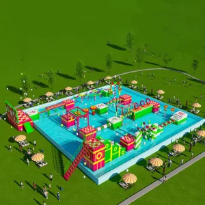 Floating Water Park Obstacles Customized Commercial Water Obstacle Course Play Equipment